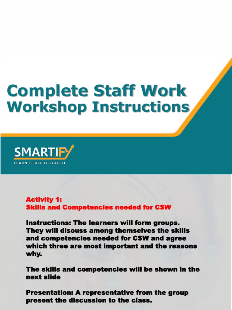 Complete Staff Work Workshop Guide | PDF | Competence (Human Resources ...