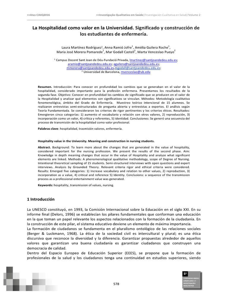 Ética de La Hospitalidad en La Universidad-Enfermería | PDF | Sociedad ...