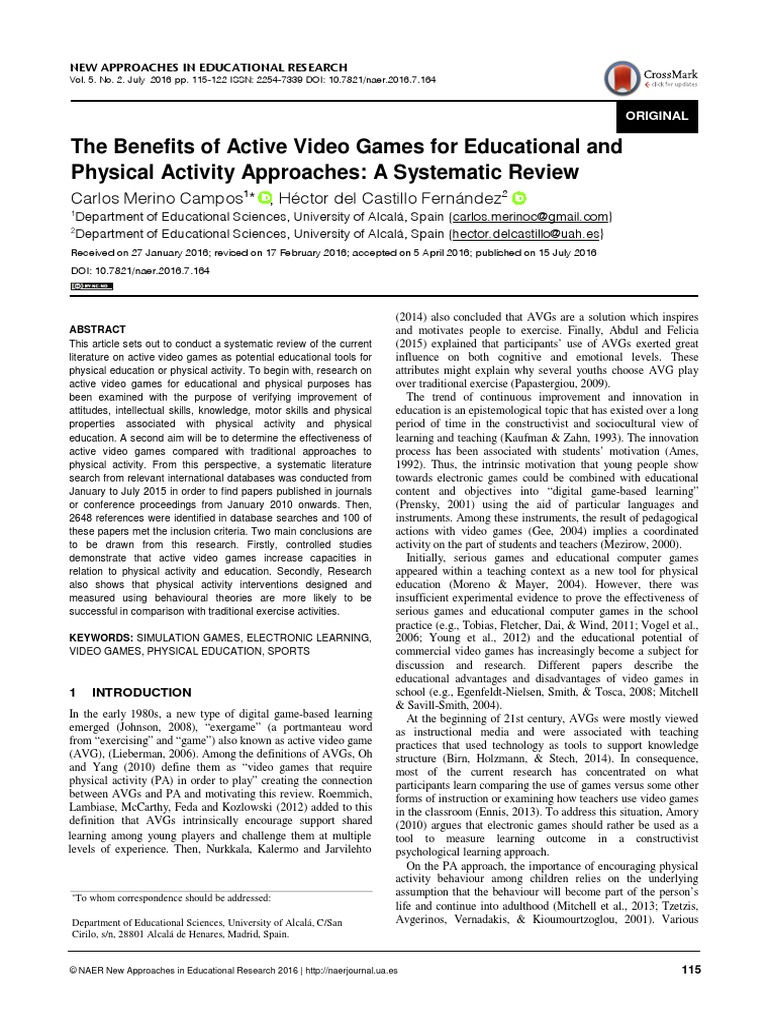 The Benefits of Active Video Games For Educational and Physical ...