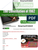 The Constitution of 1962 - Important MCQs For Pakistan Studies