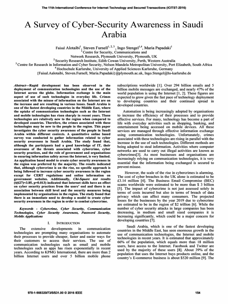 Survey of Cyber Security in SA PDF | PDF | Survey Methodology ...