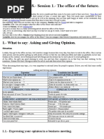 GO PAPERLESS.-Session 1. - The Office of The Future.: 1. - What To Say: Asking and Giving Opinion