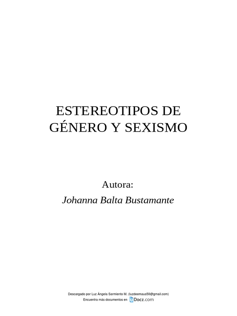 Estereotipos de Género y Sexismo | PDF | Hombre | Género
