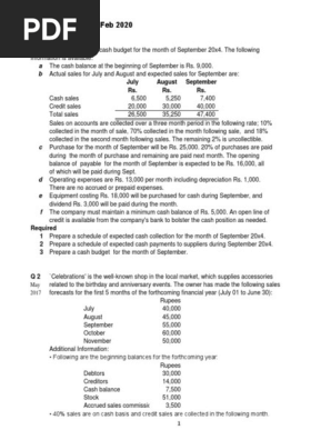 Cash Budget