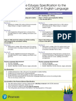 Mapping The Eduqas Specification To The Pearson Edexcel GCSE in English Language