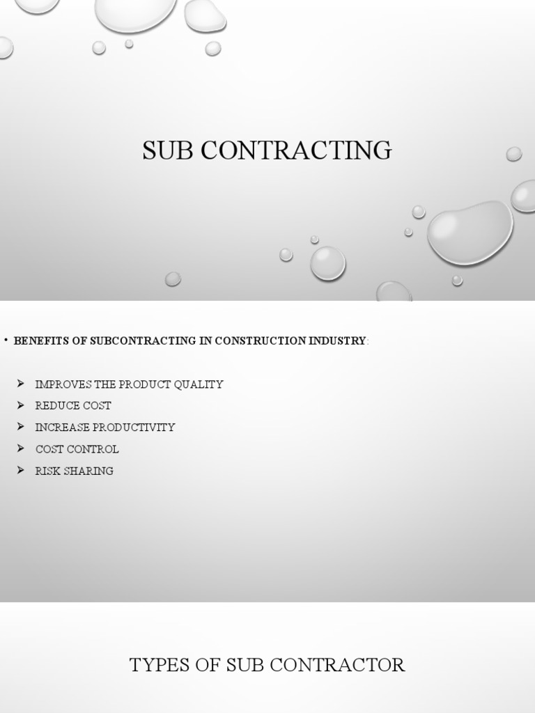 Benefits and Procedures of Subcontracting | PDF | General Contractor ...