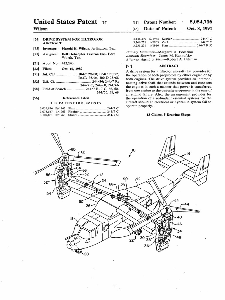 Drive system connects engines to power tiltrotor proprotors | PDF ...