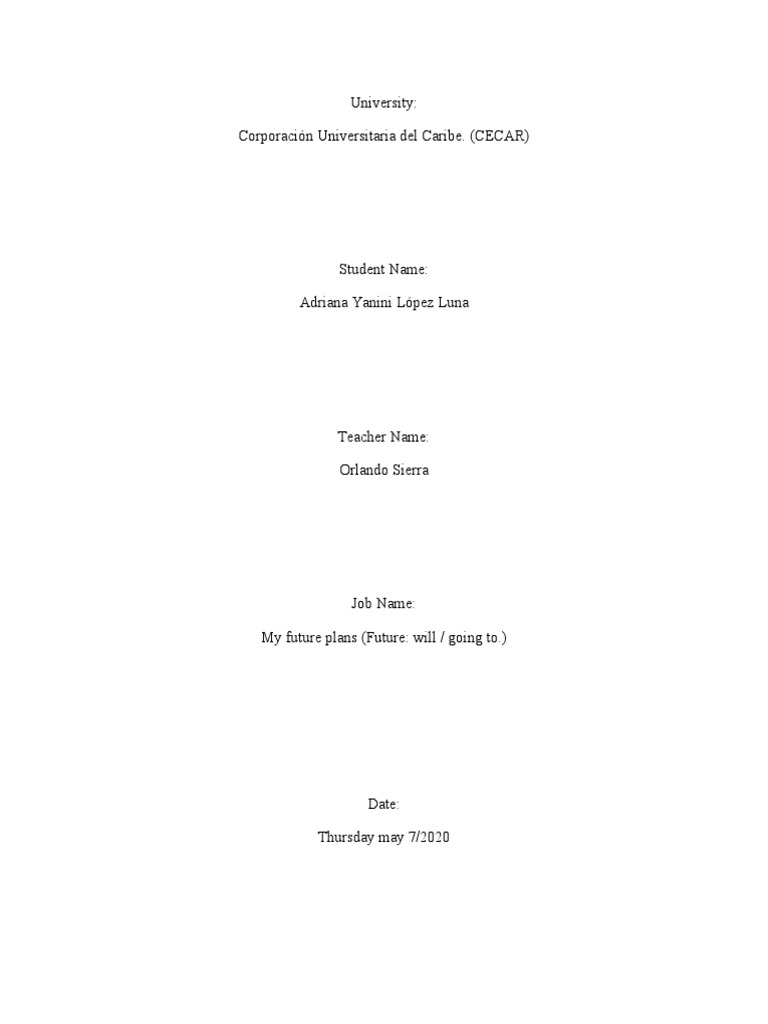 My Future Plans | PDF