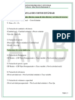 Formulas Costos Estandar