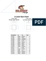 U-Joint Size Chart: Part Number D W Type