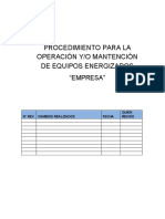 Procedimiento para La Operación y o Mantención de Equipos Energizados