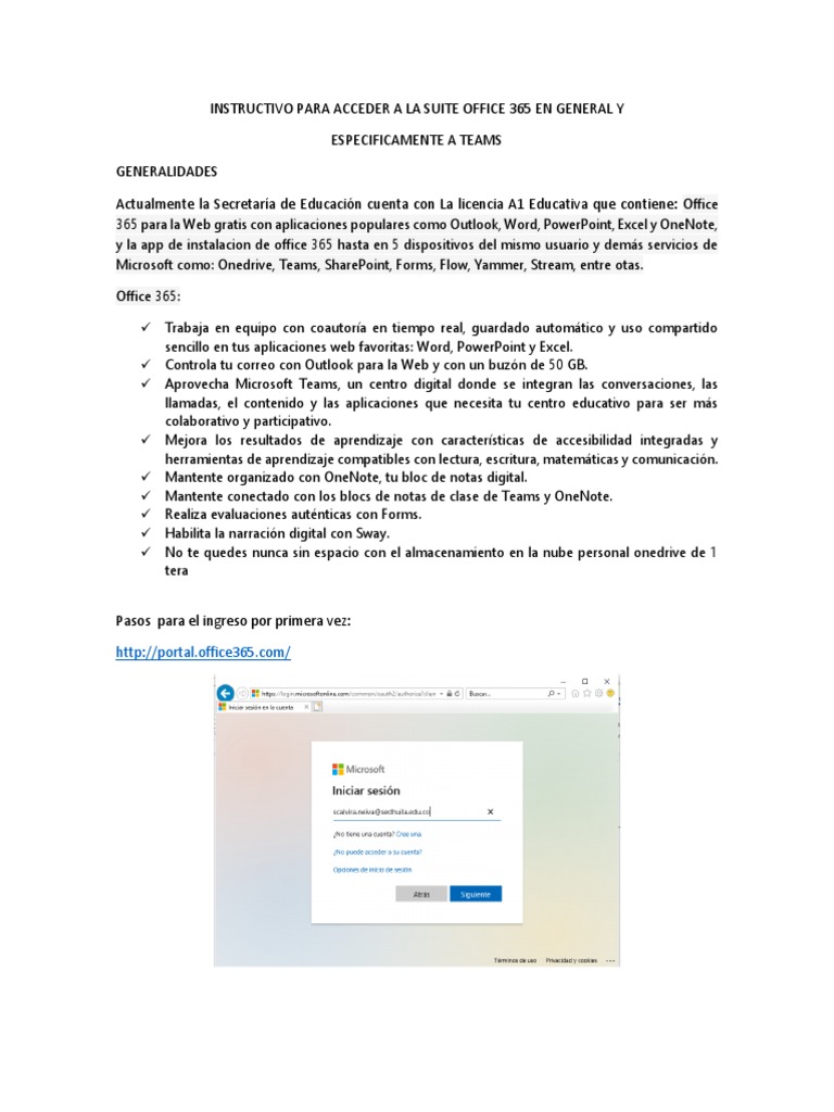 Instructivo Office 365 Teams Ie | PDF | Microsoft Outlook | Microsoft Office