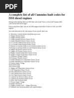 ISM Codes: A Complete List of All Cummins Fault Codes For ISM Diesel Engines