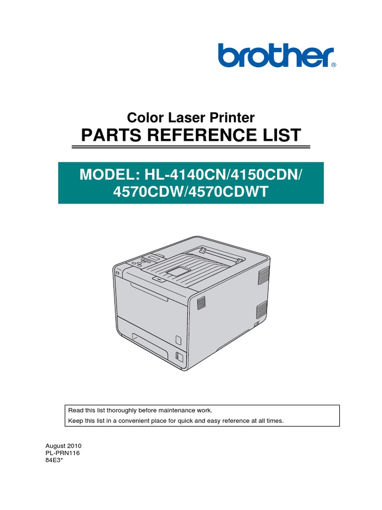 Parts Reference List MODEL HL4140CN/4150CDN/ 4570CDW/4570CDWT PDF