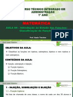 Aula 09 - Introdução Ao Estudos Das Funções - Classificação de Funções