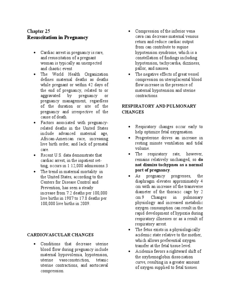 Resuscitation in Pregnancy: Respiratory and Pulmonary Changes | PDF ...