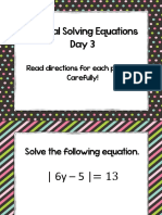 Pre Cal Solving Equations Day 3 Task Cards