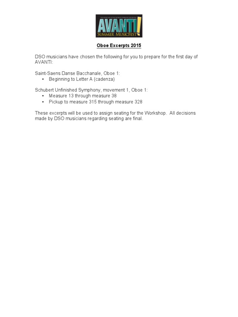 Oboe Excerpts 2015 PDF