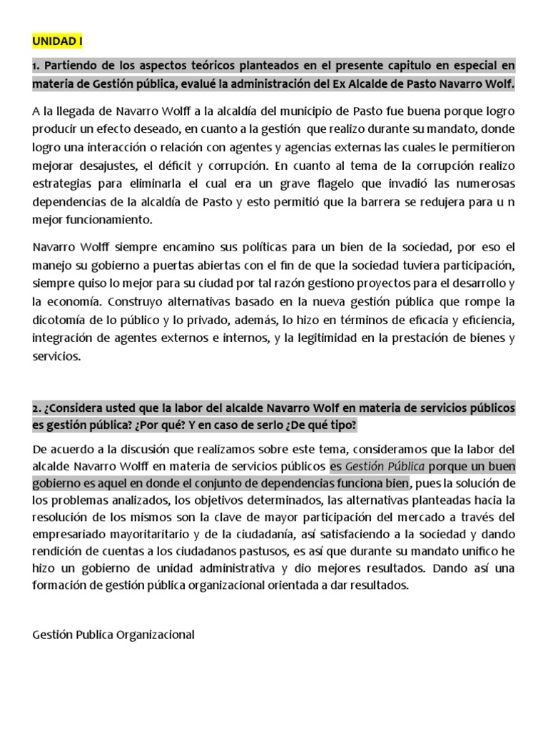 UNIDAD 1,2 Y 3 - Respuestas-Gestión de La Organización 5 | PDF ...