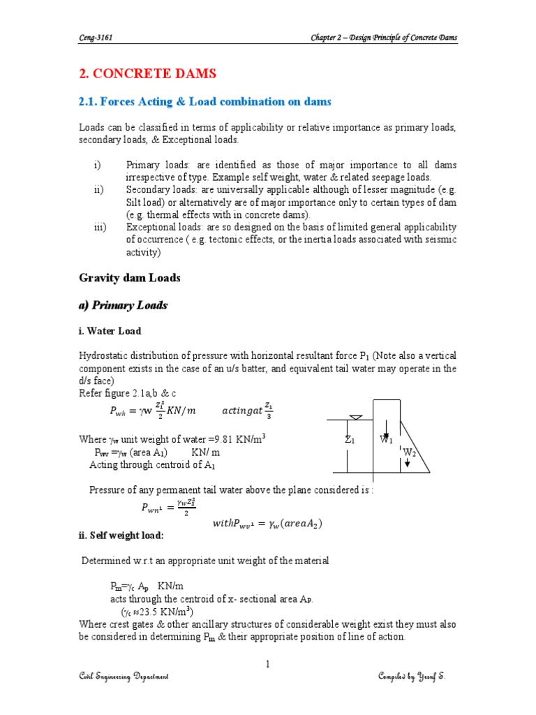 Concrete Dam Analysis and Design | PDF | Stress (Mechanics) | Dam