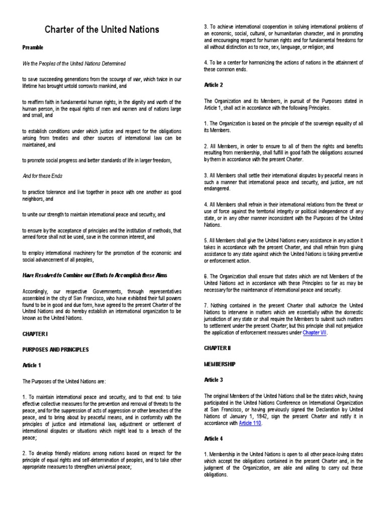 We The Peoples of The United Nations Determined | PDF | United Nations ...
