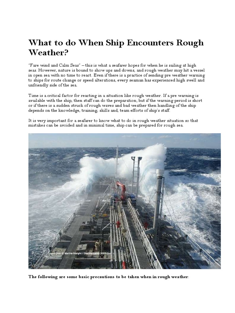 When Ship Encounters Rough Weather | PDF | Ships | Sailor