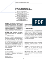 Informe de Laboratorio de Potabilizacion Del Agua PDF