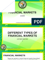 Lecture 3 - Different Types of Financial Markets