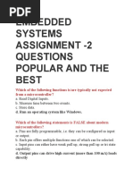 Embedded Systems Assignment - 2 Questions Popular and The Best