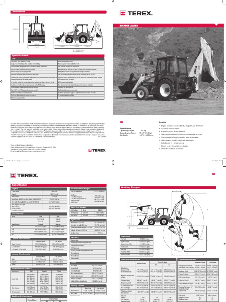 Backhoe Loader Dimensions PDF Horsepower Loader (Equipment)