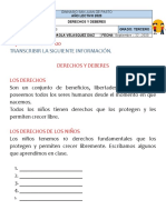 Sociales Grado 3 - Los Derechos Actividad - Septiembre 22