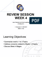 Review Session Week 4: Labor Standards and Social Legislation Dycbalsl313 1 Semester A.Y. 2020-2021 Bsba 3 Year