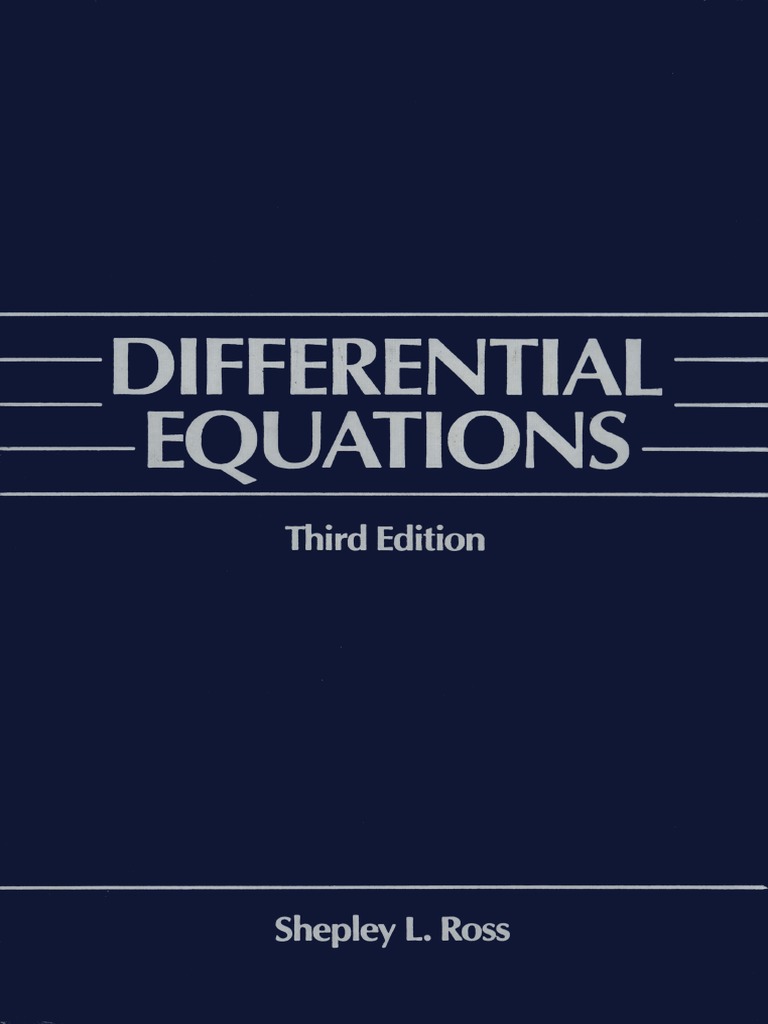 Differential Equations, 3rd (1984), S.L. Ross PDF