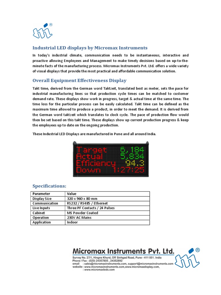 Industrial LED Displays for Manufacturing | PDF | Wi Fi | Switch