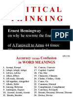 Critical Thinking: Ernest Hemingway