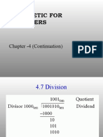 Arithmetic For Computers: Chapter - 4 (Continuation)