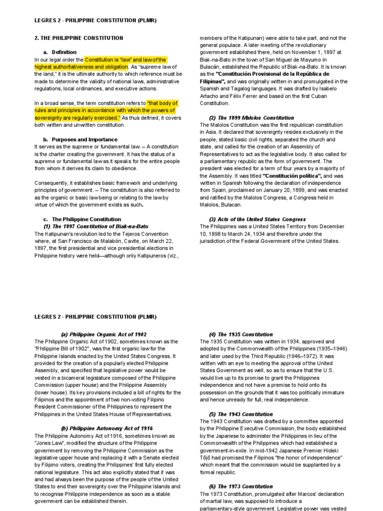 Overview of the Philippine Constitution | PDF | Government | Public Law