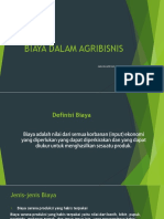 Biaya, Penerimaan, Dan Pendapatan Dalam Agribisnis