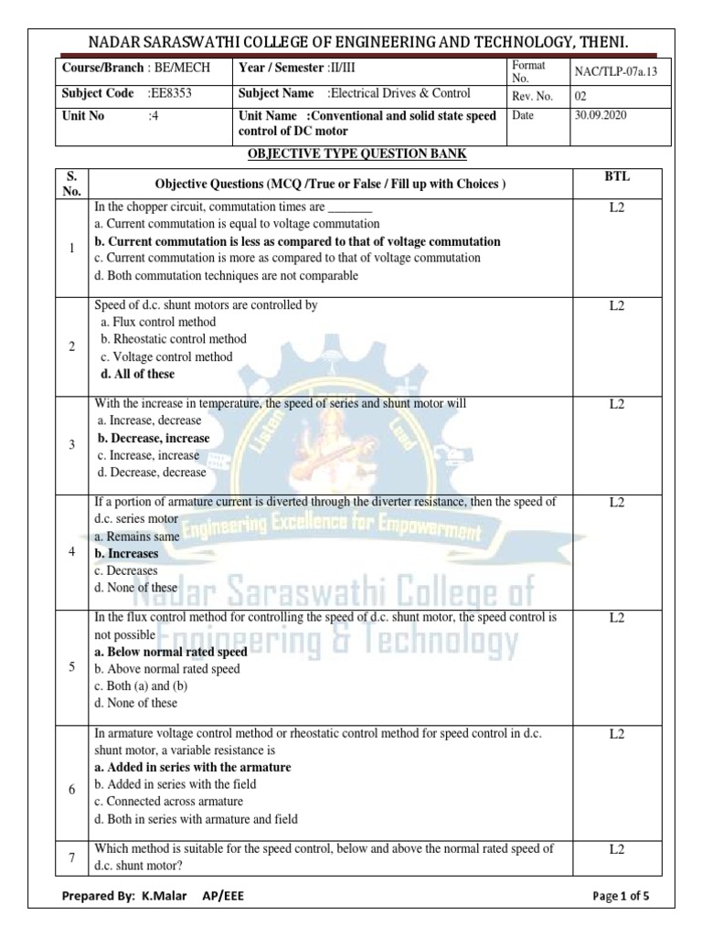 II Mech - 03 - EE8353 - EDC - Unit 4 PDF | PDF | Electric Motor | Power ...