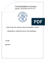 Sriram Engineering College Database Management Systems Lab Bonafide Certificate