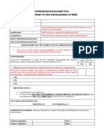 Institutional Assessment Tool Rating Sheet For This Demonstration of Skills