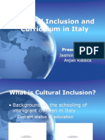 Cultural Inclusion and Curriculum in Italy