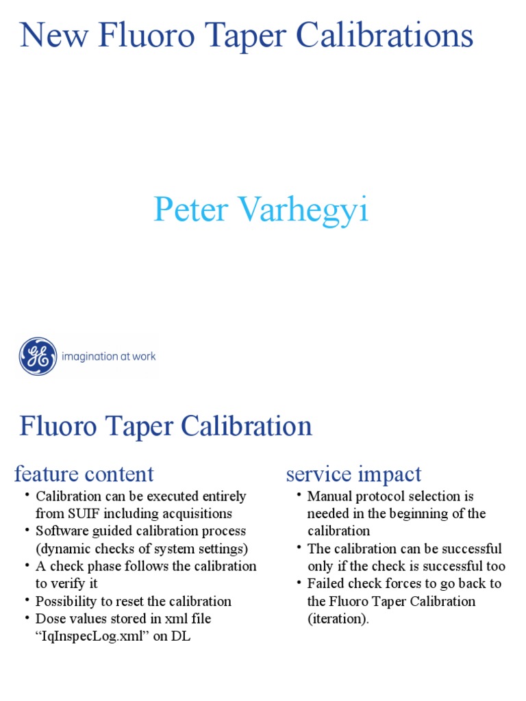 Fluoro Taper Calibration Guide | PDF | Calibration | Computing
