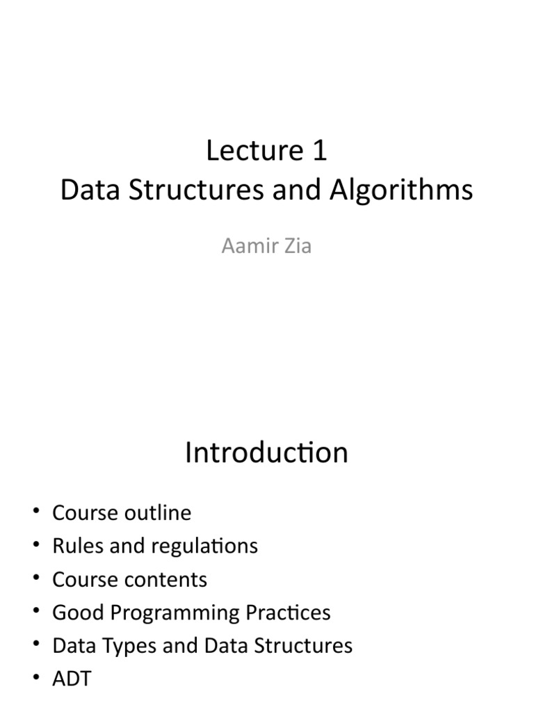 Data Structures and Algorithms: Aamir Zia | Download Free PDF | Data ...