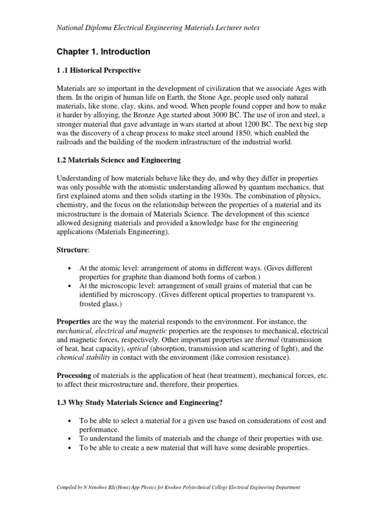 Electrical Engineering Materials Notes | PDF | Deformation (Engineering ...