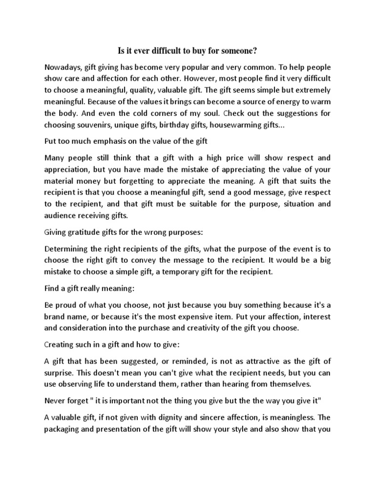 Meaningful Gift Giving Tips | PDF