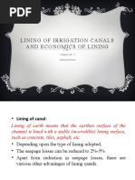 Lin in G of Irrigatio N Can Als An D Econ Omics of Lin Ing: Chapter No. 5 Santosh Kumar