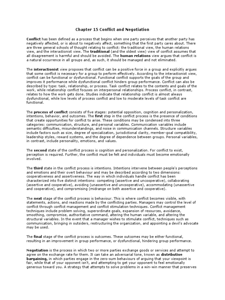 Conflict and Negotiation Guide | PDF | Negotiation | Bargaining