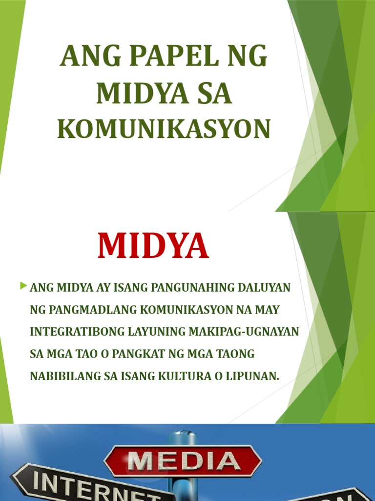 Ang Papel NG Midya Sa Komunikasyon | PDF