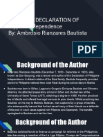 Moira Roxcell Pasion - Activity 2 - TOPIC - ACT OF THE DECLARATION OF PHILIPPINE INDEPENDENCE - by - Ambrosio Rianzares Bautista - MAKATA